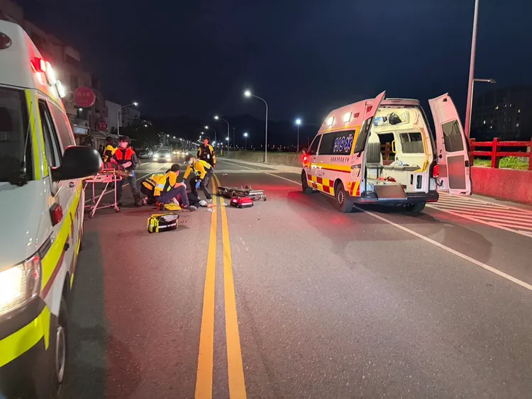 台東市仁義北路今清晨6時許發生一起交通事故。警方提供'