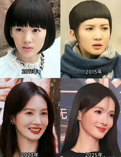 金晨從2011年至去年長相變化４階段。翻攝微博