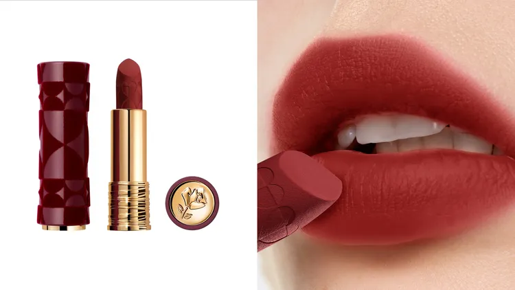 蘭蔻絕對完美唇膏絲絨霧感2026情人節限定#296烏木紅棕，1600元。
品牌提供