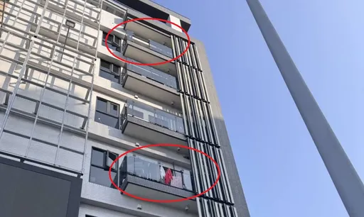 水湳經貿園區豪宅遭鋼珠彈掃射　陽台玻璃、車窗碎裂！住戶驚惶　