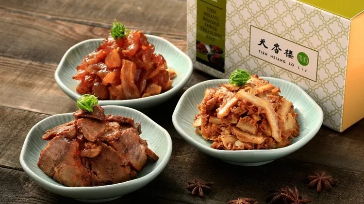 私房精製天香小滷系列，價格自130元起，精選豆干、鴨翅、牛筋等多款滷味。業者提供