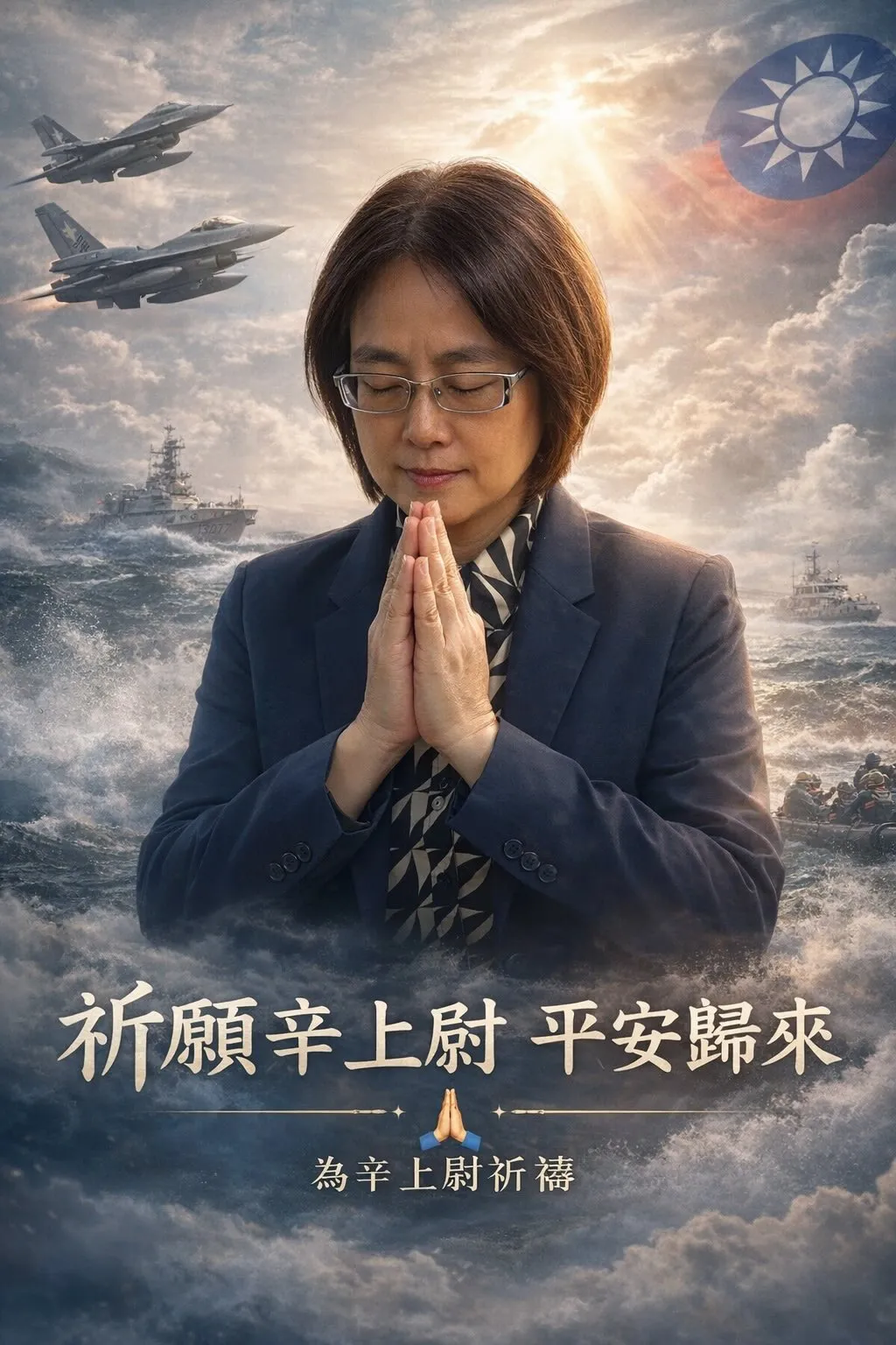 国民党立委林倩绮PO图为飞官辛柏毅集气。翻摄《@chien.chi_lin》Threads