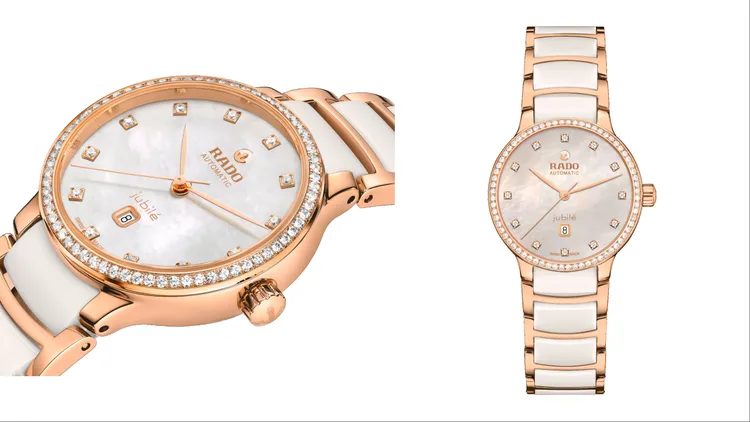 Rado Centrix晶萃系列高科技陶瓷自動鑽錶，12萬8800元。品牌提供