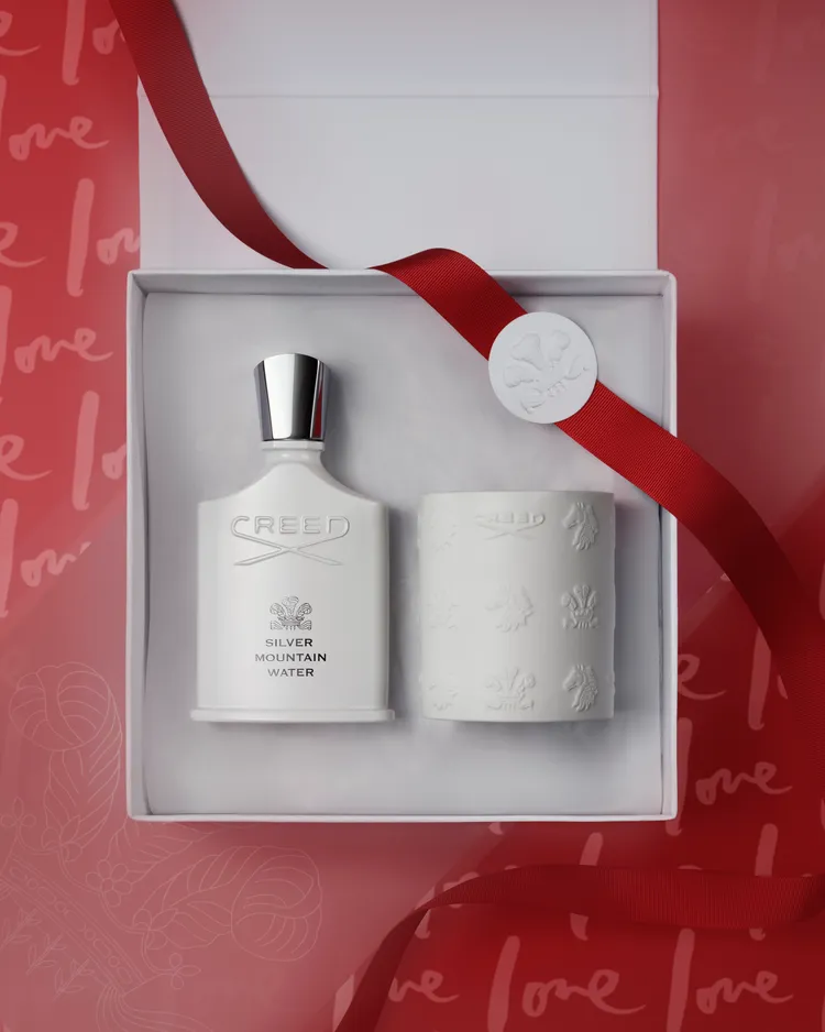 CREED銀色山泉100ml + 香氛蠟燭220g，1萬3800元。品牌提供