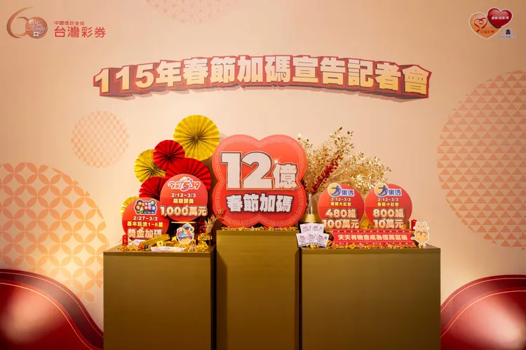 春節大樂透、今彩539、賓果賓果等多款遊戲同步加碼。台灣彩券公司提供