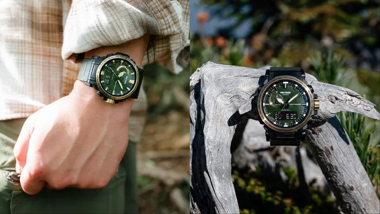 PRW-61ANS首次在該系列錶盤上運用綠色蒸鍍工藝。品牌提供
