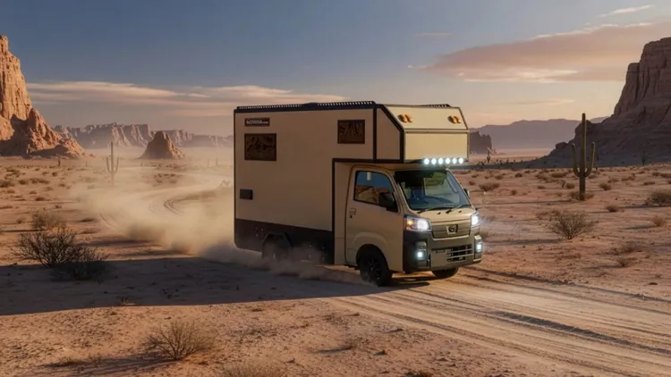 Kei卡車露營版可輕鬆停入都市街道或鄉間農道，而不需額外駕照或車輛尺寸上的限制。原廠照片