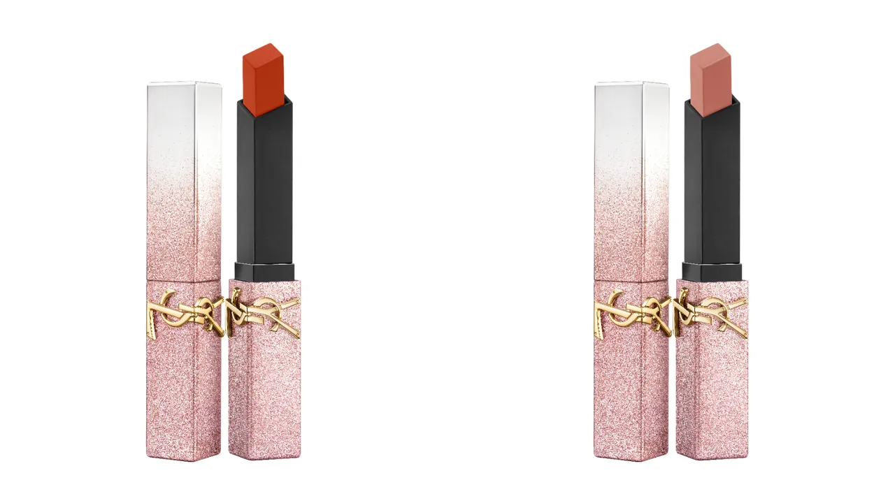 YSL奢華緞面絨霧唇膏#1936（左圖）、#1988（右圖），各1650元。品牌提供