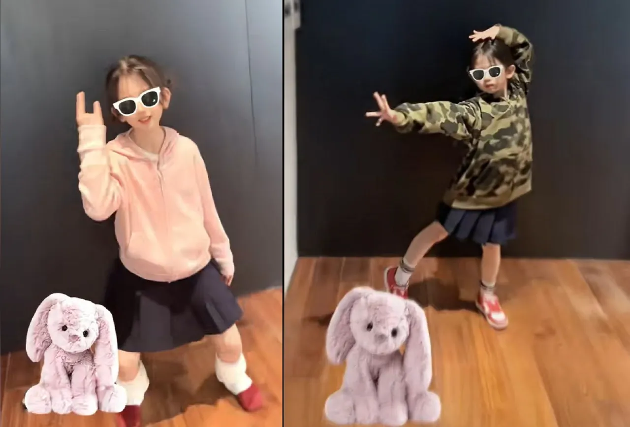 郭富城大女兒和二女兒都喜歡唱歌跳舞。翻攝方媛抖音