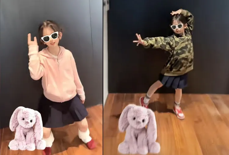 郭富城大女兒和二女兒都喜歡唱歌跳舞。翻攝方媛抖音