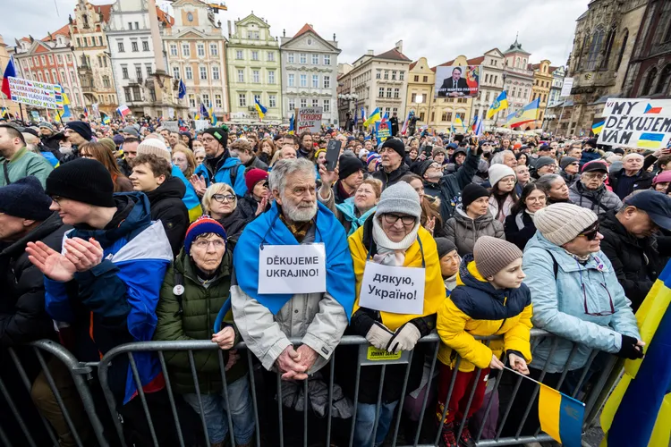捷克民眾力挺烏克蘭。路透社