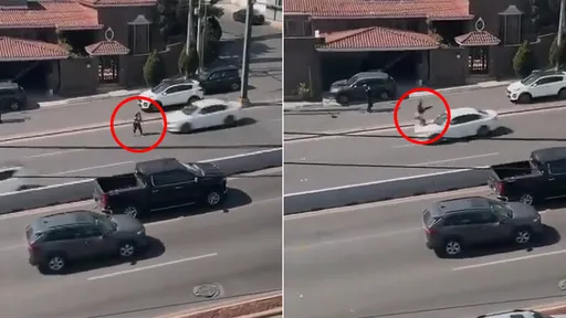 影片｜25歲女赤腳衝刺橫越10車道　跑到第3條就被撞飛命危