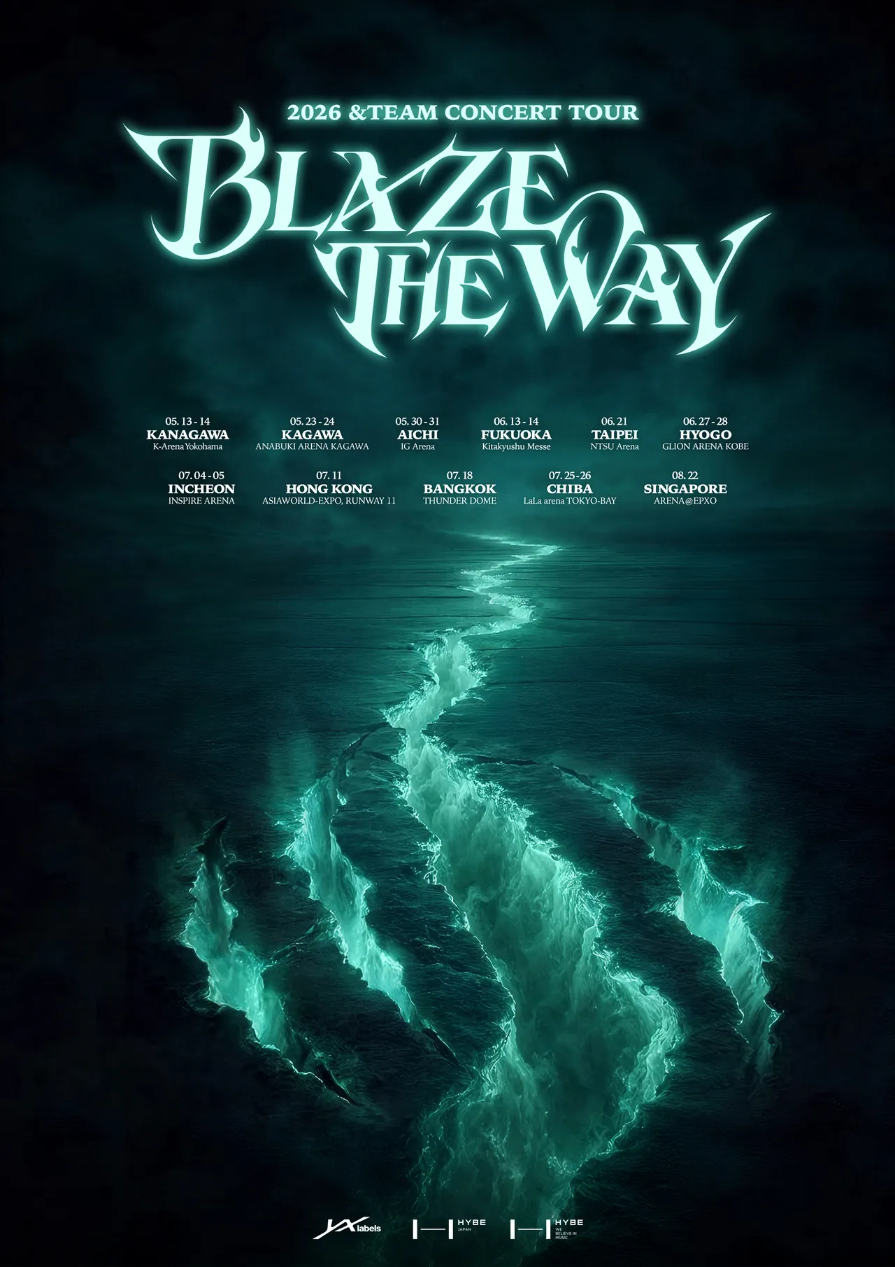 &TEAM最新亞洲巡演「BLAZE THE WAY」海外首場在台灣，6月21日在林口體育館開唱。YX LABELS提供