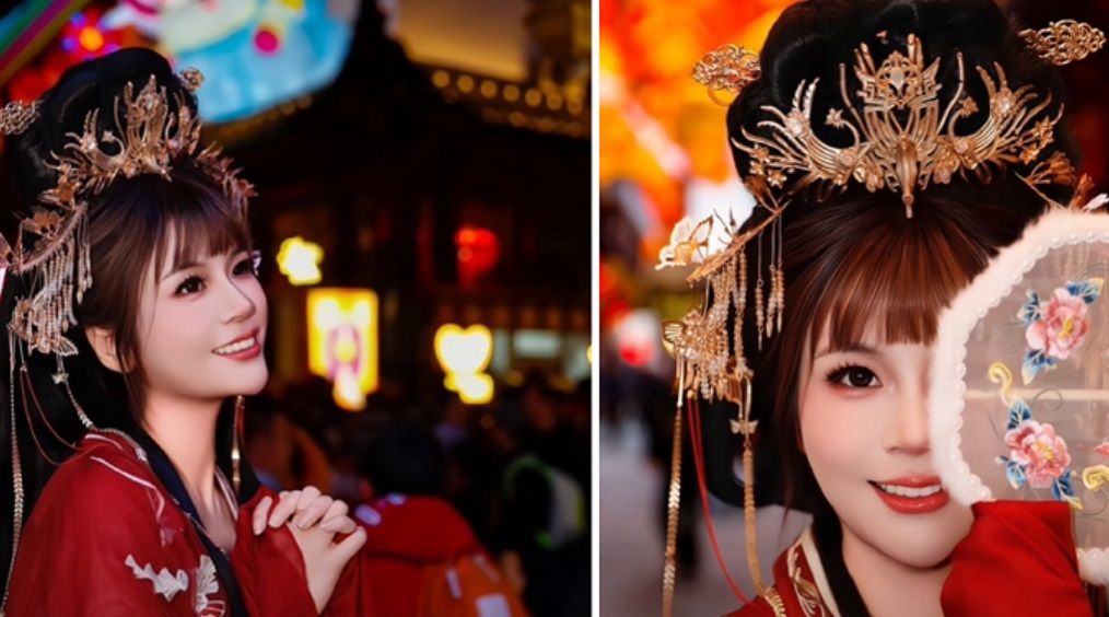 丟丟妹變身古裝美人太媚了!春節花1800元玩穿越