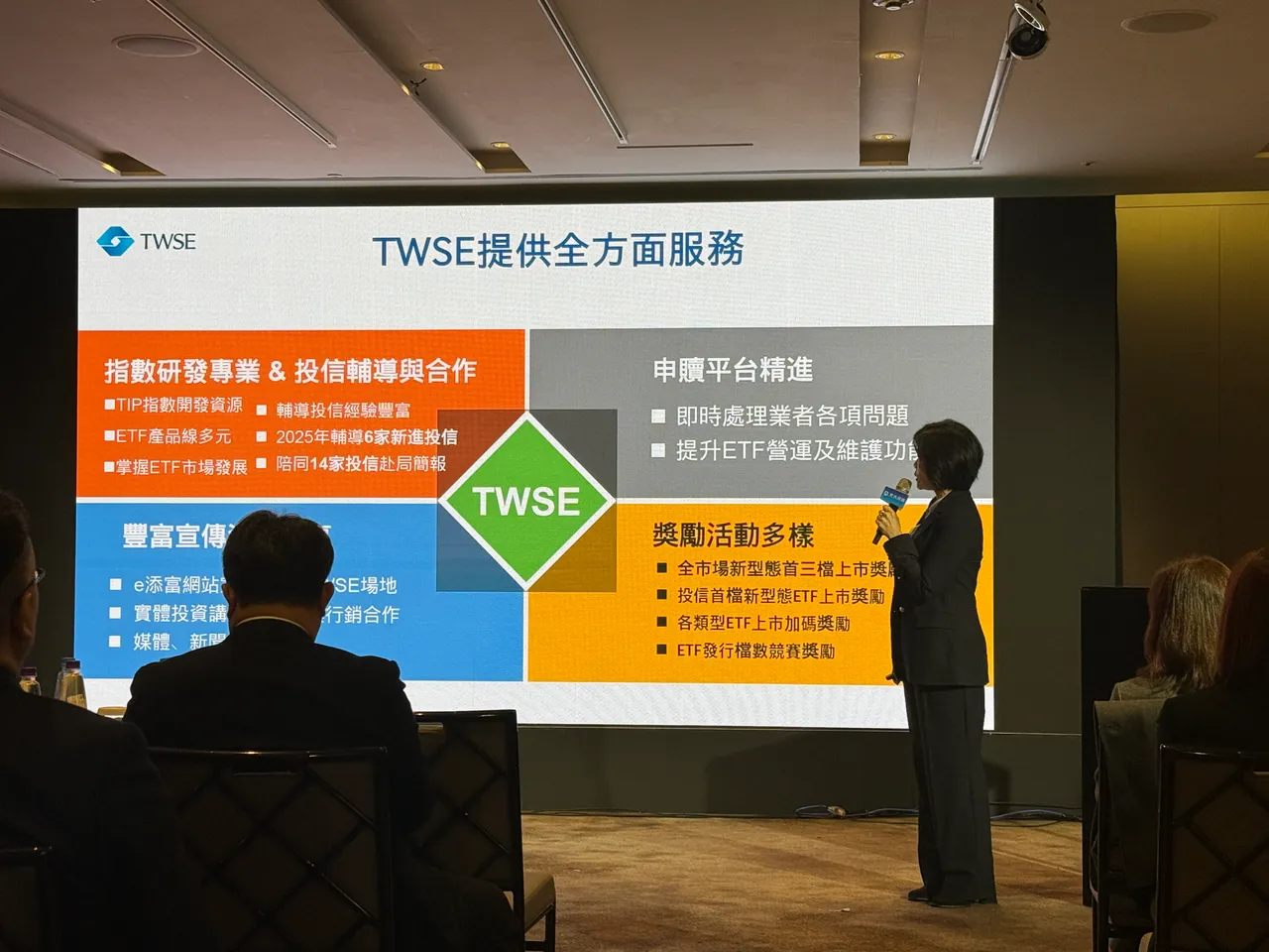 證交所金融商品部經理卓碧華進行主題演講。呂承哲攝