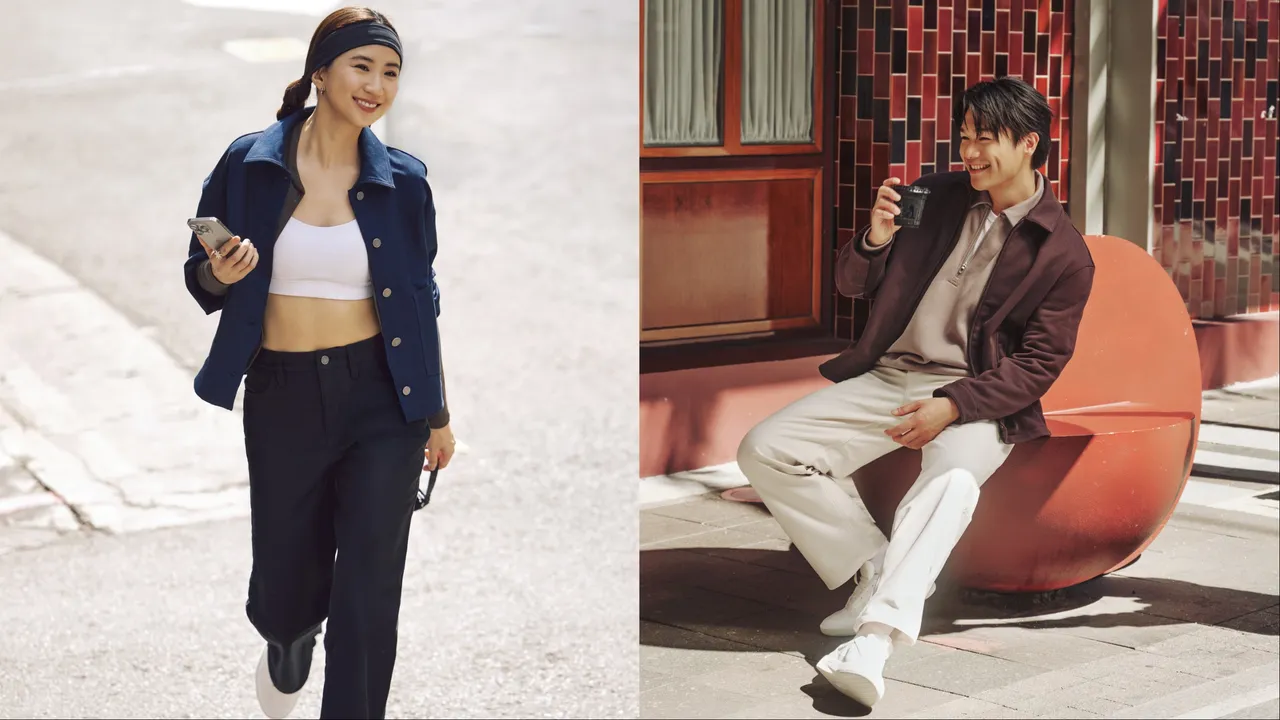 9m88（左）、柯煒林（右）雙雙演繹lululemon全新EasyFive™休閒長褲系列。品牌提供