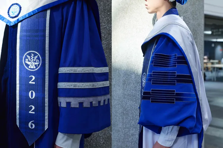 校徽中中的齒輪元素與象徵飛翔的線條點綴於細節處。品牌提供