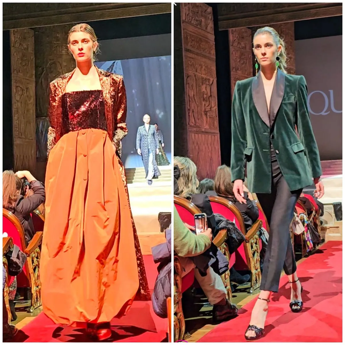 克莉絲蒂娜在伸展台上走秀。翻攝自X @Nazcansuhaber