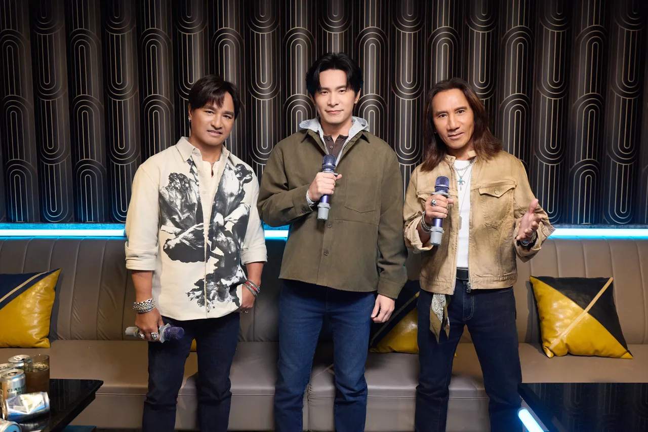 姚淳耀（中）在MV有與動力火車K歌橋段。華研國際提供