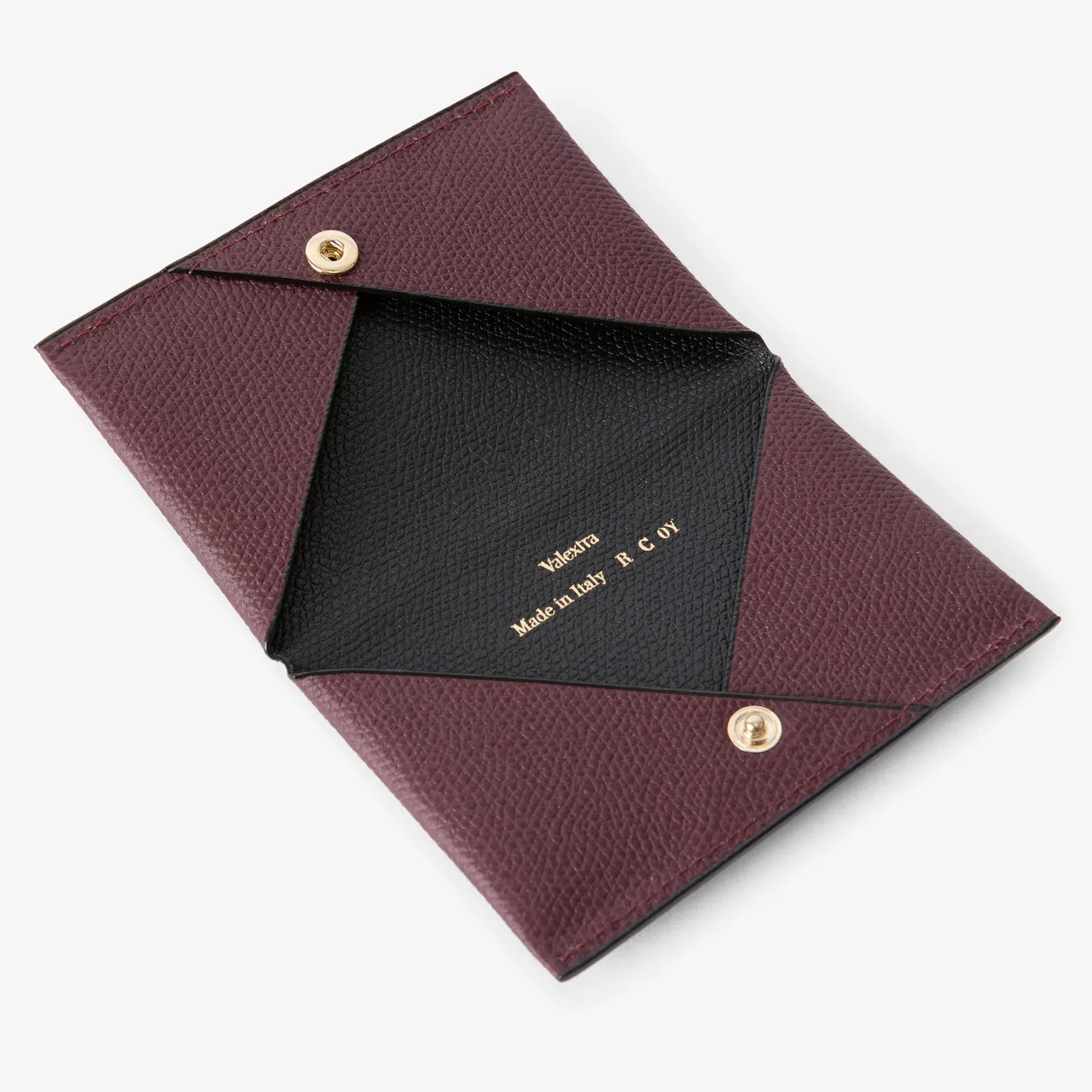 Valextra莧紫紅零錢包。品牌提供