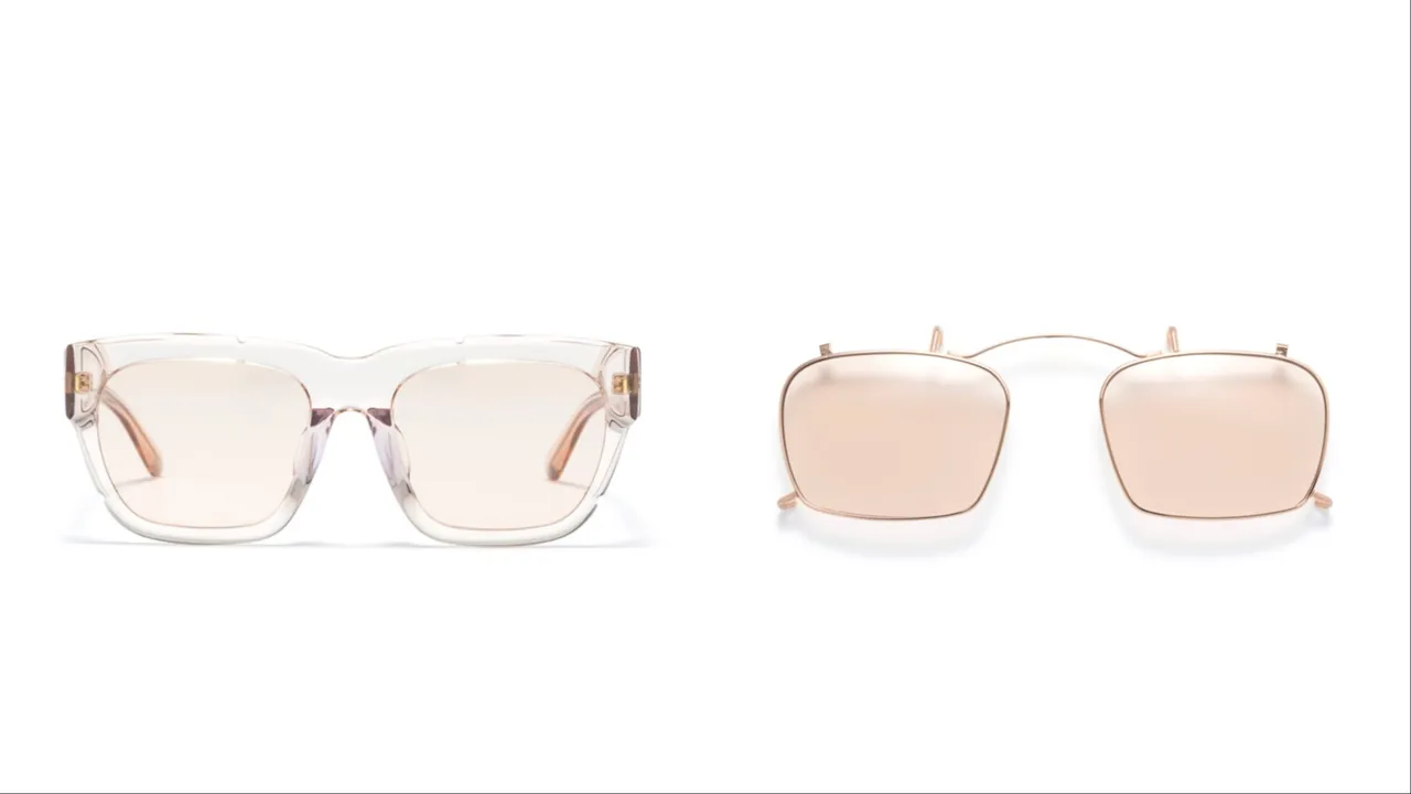 JINS讓2副尺寸與形狀略微不同的鏡框疊加在一起。翻攝JINS官網