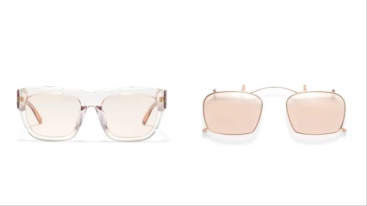 JINS讓2副尺寸與形狀略微不同的鏡框疊加在一起。翻攝JINS官網