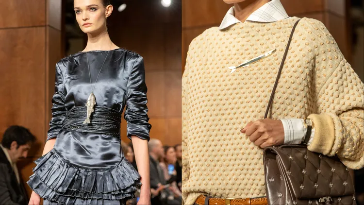 魚形吊墜、沙丁魚胸針也是造型亮點。品牌提供