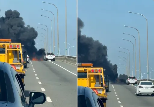 彰化台76線除夕火燒車　驚人黑煙竄燒畫面曝光