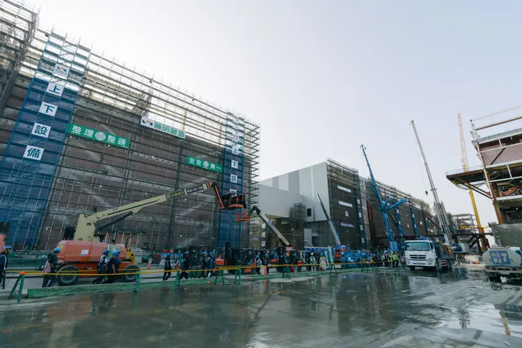 台積電AP7嘉義先進封測廠房興建工程。台積電提供