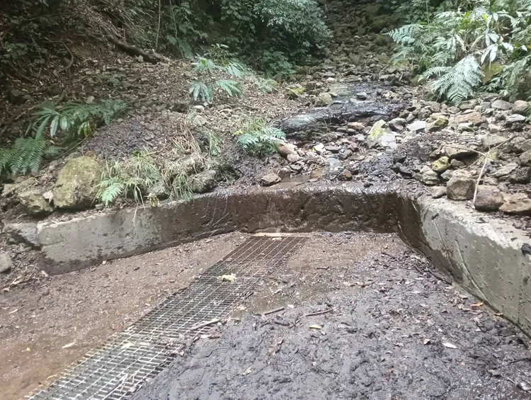 雪見遊憩區水源地大湖溪支流出水量嚴重不足。雪管處提供