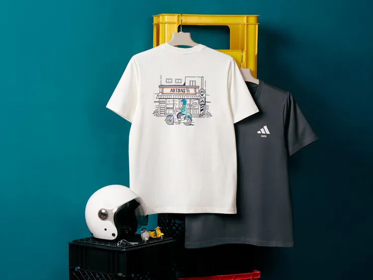 adidas城市插畫系列服飾單品將街頭機車騎士的日常捕捉於胸前。品牌提供