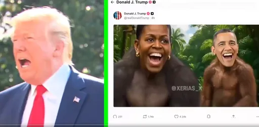 也怕炎上！川普發猴子影片羞辱歐巴馬　罕見刪文止血