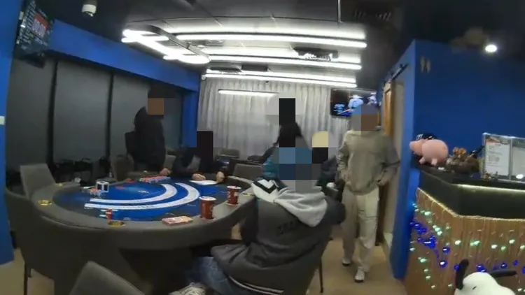 汐止警破獲非法德州撲克賭場。翻攝畫面