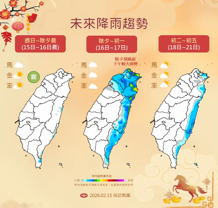 未來降雨趨勢。氣象署提供