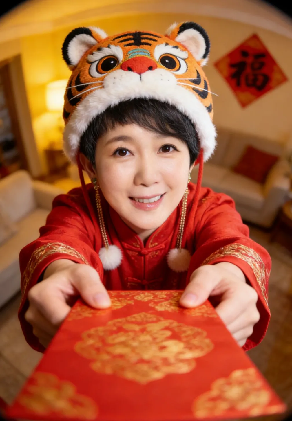 周思潔AI「恭喜發財」影片炸社群。萊格悠國際文化有限公司提供