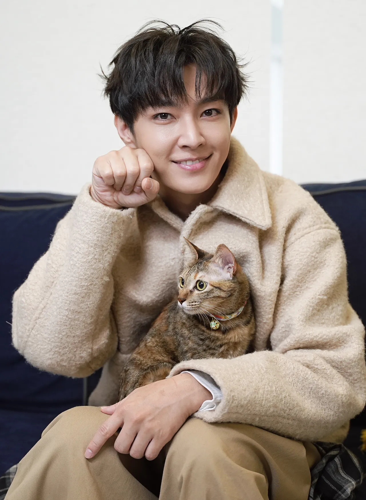 炎亞綸開心分享「美娟」是隻招財貓。彭欣偉攝