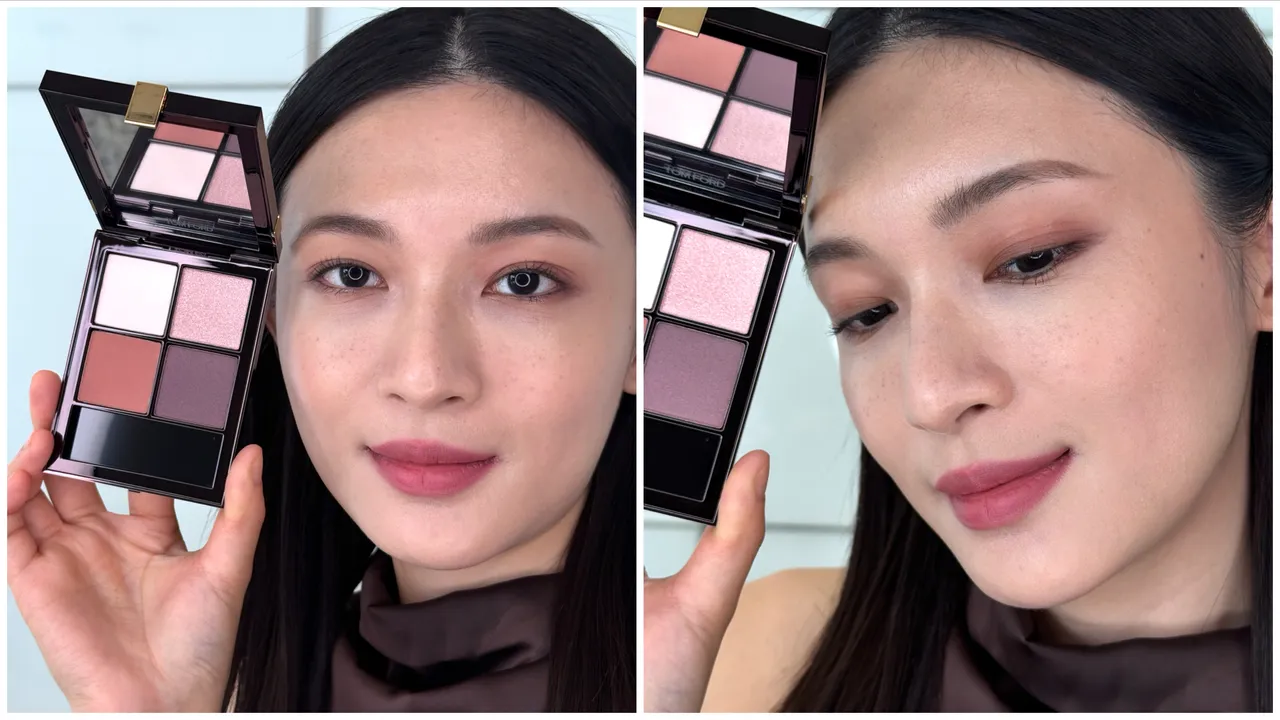 TOM FORD高級訂製四格眼影盤，Model示範#30 Insolent Rose，3750元。張家玲攝