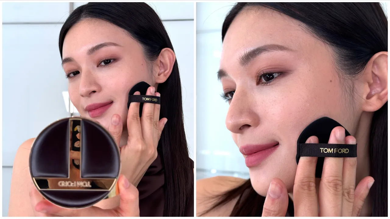TOM FORD立體光影水光氣墊粉餅（1盒1蕊，3000元。張家玲攝