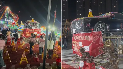 砸2.5萬元夜市套圈「中獎汽車」　攤商耍賴！中國警到場沒屁用