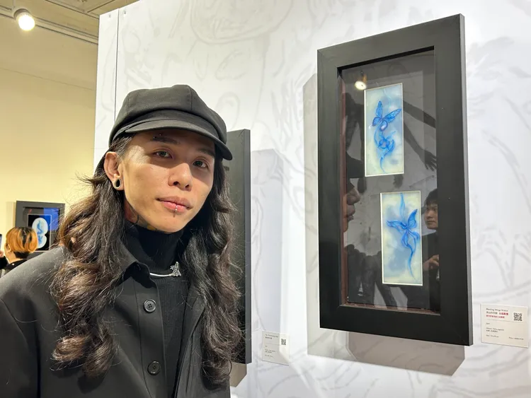 刺青藝術家梁凱皓與其公益作品。中友提供