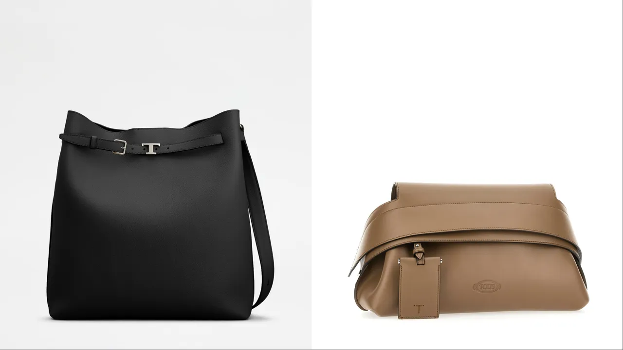 TOD'S T TIMELESS黑色Hobo包（左）9萬9900元、MINI WAVE斜背包（右）7萬8900元。品牌提供