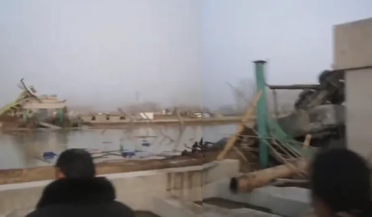 坍塌後的現場。翻攝自微博