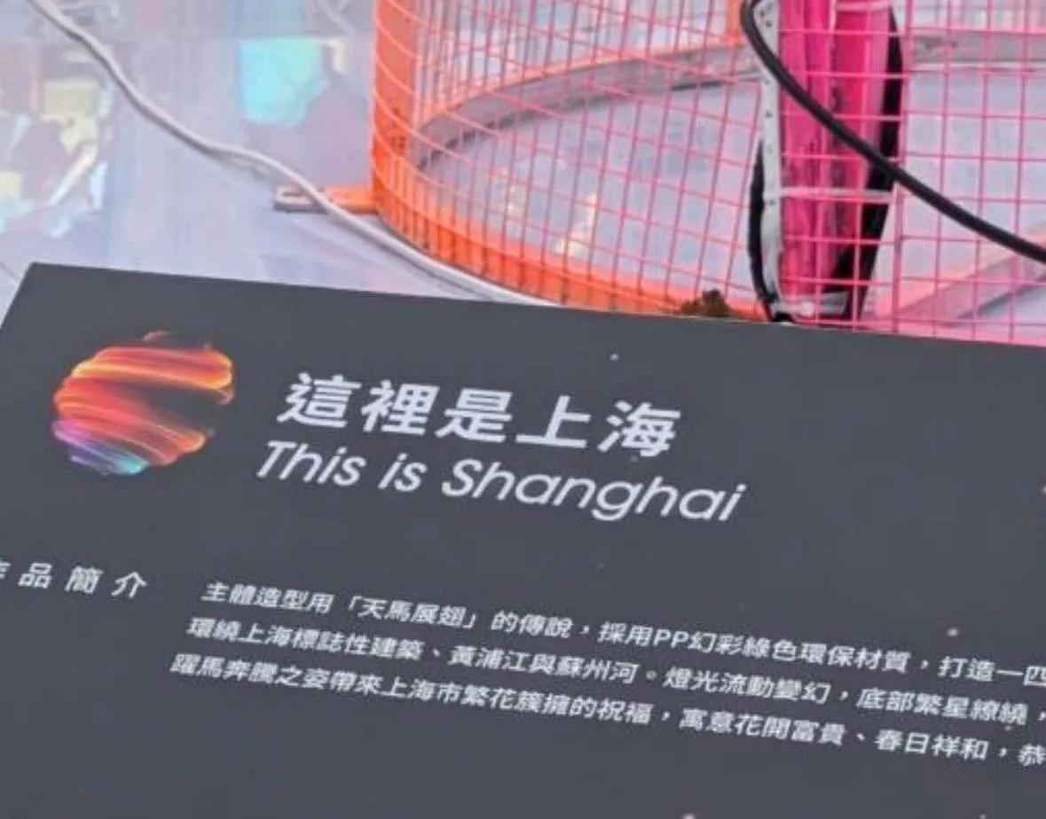 吳欣岱認為燈節作品「這裡是上海」有矮化臺北嫌疑。翻攝自吳欣岱臉書