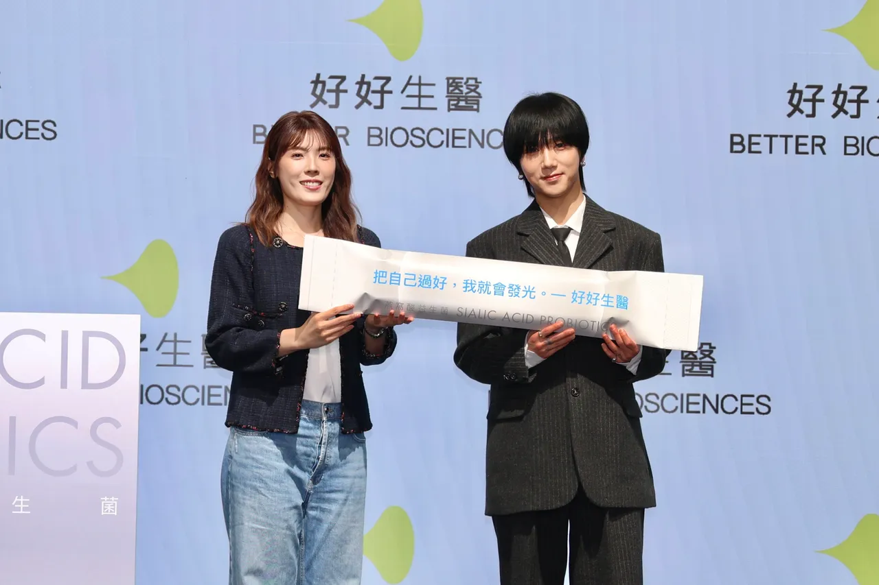 藝聲（右）表示自己很照顧身體，跟理科太太的品牌中旨很契合。莊宗達攝