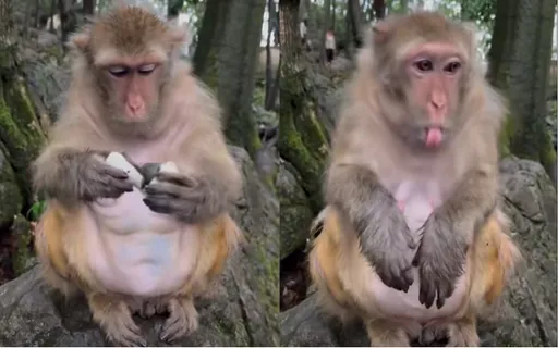 猴子剝開皮蛋一聞「噁心想吐」畫面瘋傳　網笑：這隻一定是老外