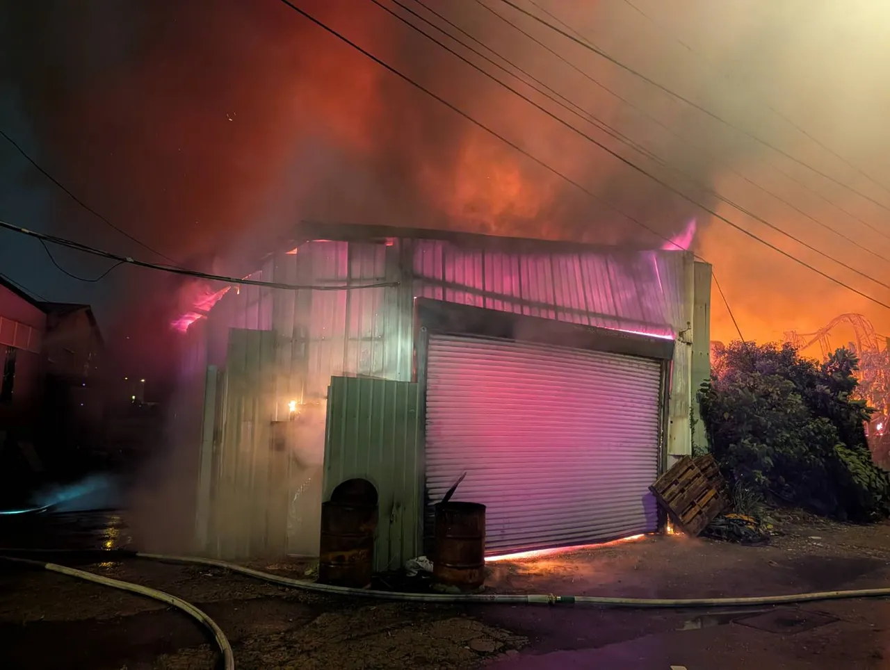 火警現場。桃園市消防局提供