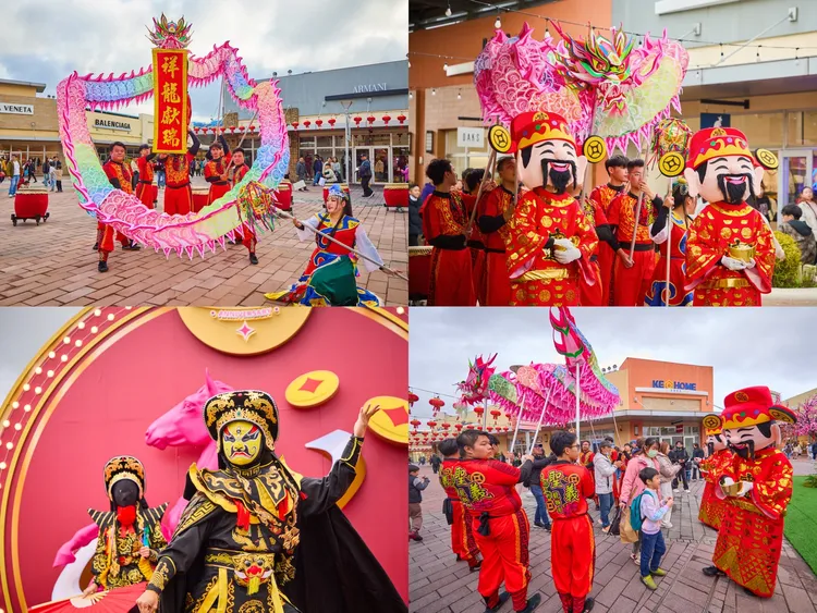 初一到初三（2/17-2/19）「馬年開運大遊行」、「變臉迎春財運來」兩場新春表演輪番上陣，帶領民眾沉浸在最道地的年節氛圍。業者提供