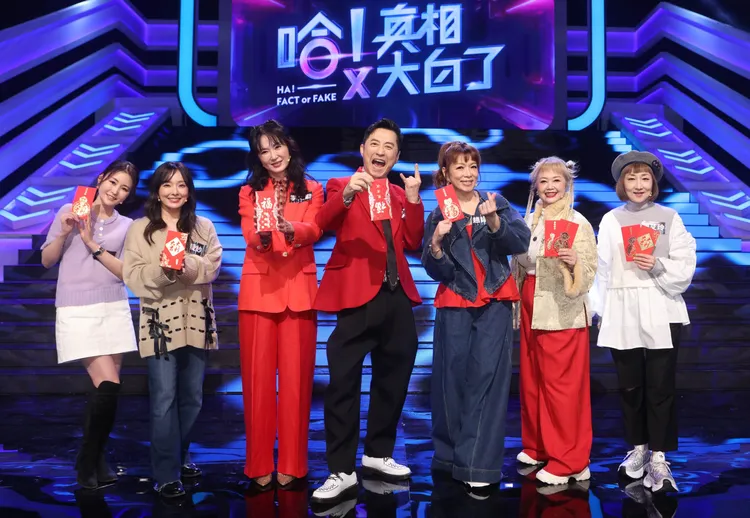 （左起）麻衣、愛紗、李之勤、趙詠華、金智娟、陳艾玲同上節目。公視提供