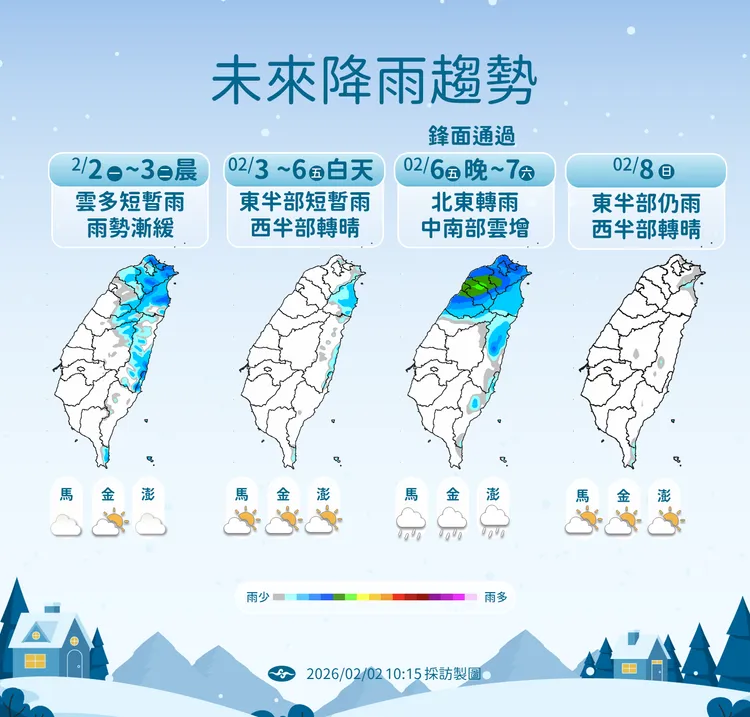未來降雨趨勢。氣象署提供