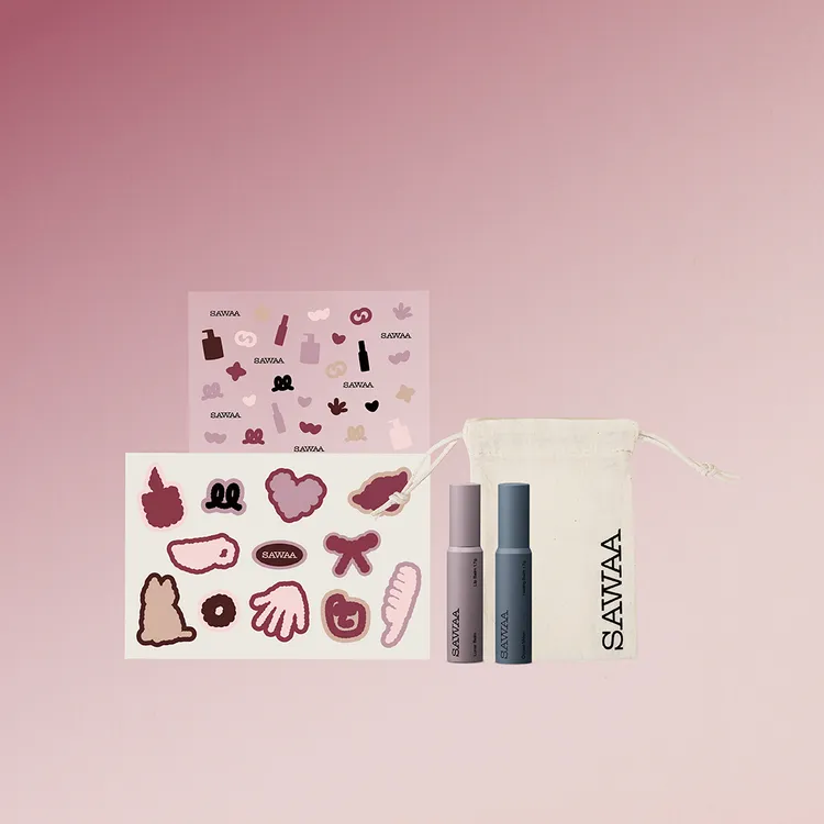 SAWAA海月護唇組+情人節貼紙，1250元。品牌提供